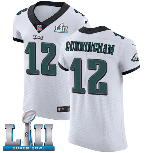 Nike Eagles #12 Randall Cunningham White Super Bowl LII Men's Stitched NFL Vapor Untouchable Elite Jersey